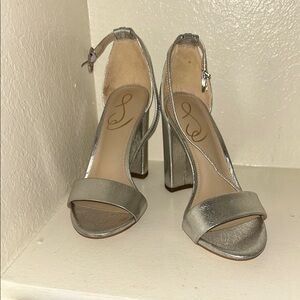 Sam Edelman Silver Block Heel Sandals